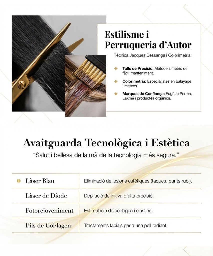 Cartell de serveis de perruqueria i estètica costaperruquer