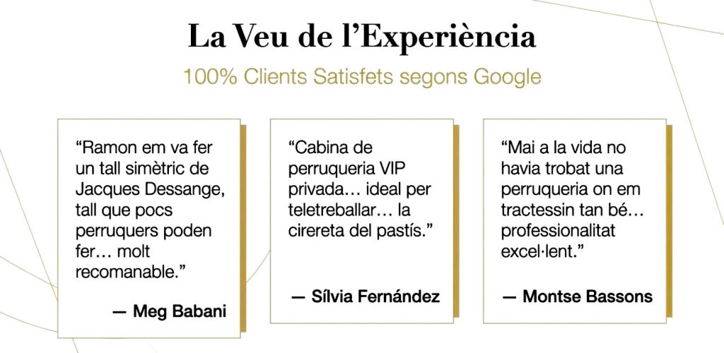 Testimonis de persones clients satisfets a perruqueria Costa Perruquer Internacional, a Banyoles.