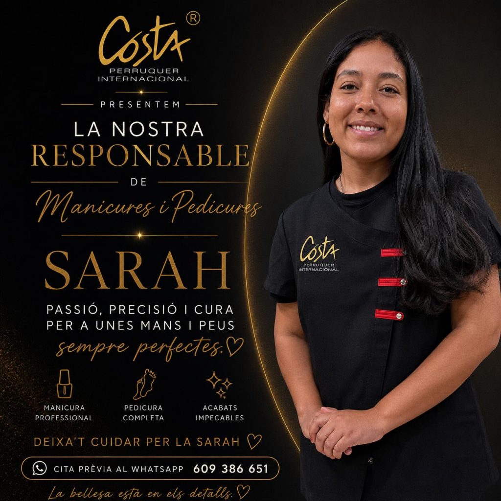 Sarah, responsable de manicura i pedicura a #costaperruquerinternacional
