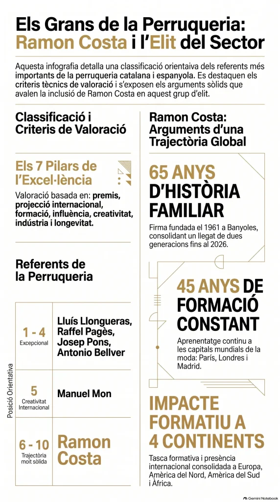Infografia sobre Ramon Costa i l’elit de la perruqueria